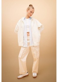 Resim DeFacto Gabardin Pantolon Straight Fit Standart Boy Yüksek Bel Kargo Cepli B0625AX24SPBG359 