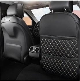 Resim Dashanshop Siyah Altın Renkli Dayanıklı Suni Deri Oto Kolçak Koruyucu Depoluz Cep 