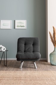 Resim Pafu Hippo Tekli Yataklı Koltuk Keten - Koyu Gri 