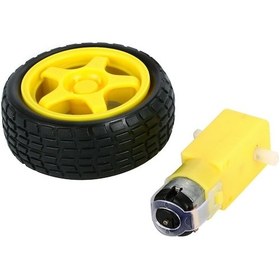 Resim Sanec-Motor Ve Tekerlek Seti 6V 250Rpm Arduino 