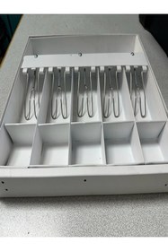 Resim Acil Pano Metal Banka Tipi Metal Para Çekmecesi Kırılmaz 5 Bölmeli Fiş Bölmesi 