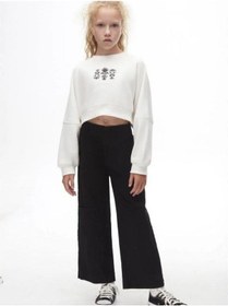 Resim Nk Kids Kız Çocuk Siyah Yüksek Bel Bol Paça Pantolon-14726 Siyah 