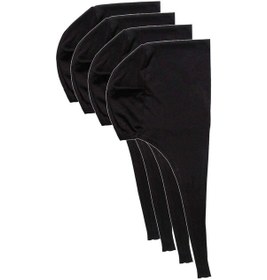 Resim 4 Adet Tesettür Bone Bağcıklı Likralı Siyah Çok Renkli 