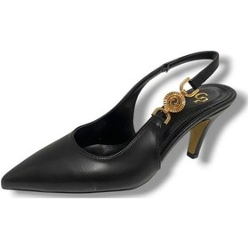 Resim Gedik Pasha 25661-25 Deri Tokalı Lastik Bant Kadın Stiletto Siyah 