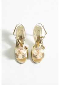 Resim Kadın Aksesuralı Topuklu Sandalet Noa - Altın Altın 