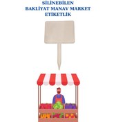 Resim 50'li Yaz Sil Sapla Manav Etiketliği Kuruyemiş Pazarcı Etiketi B Beyaz 