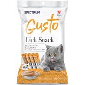 Resim Spectrum Gusto Lick Snack Ton Balıklı ve Tavuk Etli Sıvı Kedi Ödülü 4x15 Gr 