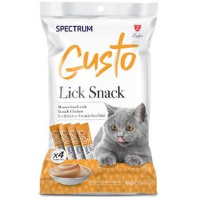 Resim Spectrum Gusto Lick Snack Ton Balıklı ve Tavuk Etli Sıvı Kedi Ödülü 4x15 Gr 