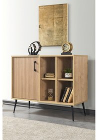 Resim 4110 Şile Metal Ayaklı Metal Kulplu 100 Cm Konsol - Tv Ünitesi - Yemek Odası Yunus - Safir Yunus - Safir 