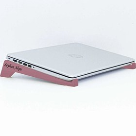 Resim Kişiye Özel Taşınabilir Ahşap Pembe Notebook Laptop Standı 