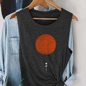 Resim Yazlık ve Bahar Ayları İçin Grafik Baskılı Tank Top, Kolsuz Rahat Üst, Kadın Giyim 