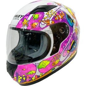 Resim Sway Sw 815K Ocean White Pink Full Face Çocuk Kaskı 