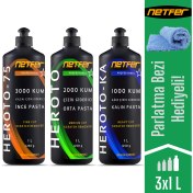Resim Netfer 3'lü Çizik Giderici Pasta Set - 3x1 L 