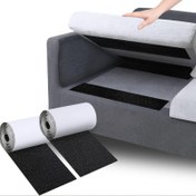 Resim Naylon Kanepe Minderi Kaymaz Tutma Bandı - 2 Rulo, 10,16cm X 100,0cm Kumaş için Yapışkanlı Cırt ve Halka Şeritleri, Dış Mekan Veranda Minderleri, Ağır Hizmet Tipi Kaymaz Pedler 