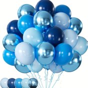 Resim 50 adet Mavi Balonlar Metal Mavi Balonlar İnci Mavi Balonlar Deniz Mavisi Lateks Balonlar Doğum Günü Düğün Yaz Partisi Cinsiyet Açıklama İç Mekan Dış Mekan Dekorasyonu için Uygun 
