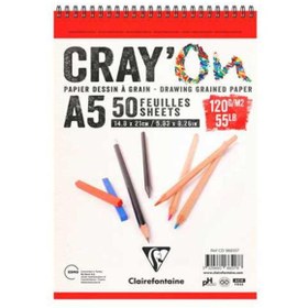 Resim Banadabak Clairefontaine Crayon Resim Defteri A5 Üstten Spiralli 120 Gr 50 Yp 966517 