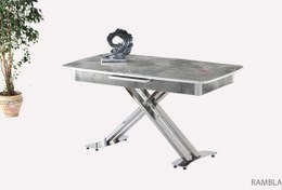 Resim Açılır Milano Masa Mdf X Krom Metal Ayak ( Ortadan Açılır ) 70x120 cm 