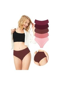 Resim Cottonhill Pamuklu Geniş Kenarlı Bato Külot 5'li Paket-2 Çok Renkli 2 