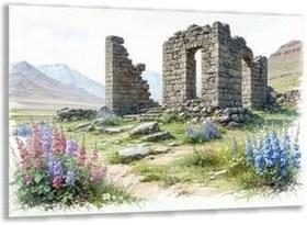Resim Doğa Manzaralı Cam Tablo - Anadolu - Yatay Motif 03-087, 65 x 45 