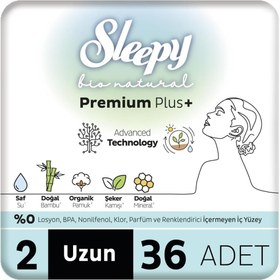 Resim Nessiworld Sleepy Bio Natural Premium Plus Mega Uzun Ped 36 Adet 