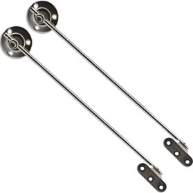 Resim Larskas BADEM10 Kalkar Kapak Makası Frenli Dolap Çekmece Metal 25 cm Sessiz Açma Kapama Amortisör Piston Nikel Bar (1 Çift) 