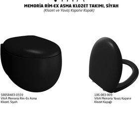 Resim VitrA Memoria Rim-ex Klozet Ve Soft Kapak Takımı, Siyah 