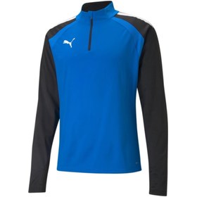 Resim Puma Teamliga 1 4 Zip Top Erkek Futbol Antrenman Uzun Kollu Tişört 65723602 Mavi 