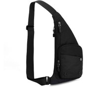 Resim Vkemall Nylon Materyal Hafif Sudan Koruyucu Spor Turizm Outdoor Aktiviteler İçin Tek Omuz Çantası Siyah Siyah 