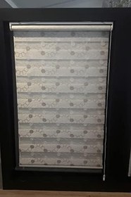 Resim Clariss İŞLEMELİ ZEBRA PERDE PUDRA-BEYAZ - 60 x 200 