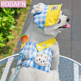 Resim RODAFN İlkbahar ve Yaz Kedi Evcil Hayvan Göğüs Tasması Köpek ve Kedi Giyim Dış Mekan Ekose Desenli 