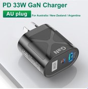 Resim Yeni Zelanda Avustralya Arjantin İçin Pd 33w Gan Şarj Cihazı Qc3.0 Usb Hızlı Şarj Au Fişi İphone Uyumlu 14 13 Pro Max Samsung S22 Oppo 