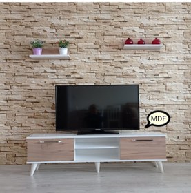 Resim Mobilya Sepeti ( Ms 70 ) Mdf Tv Ünitesi Dolabı,Raflı,Beyaz-Cev... 
