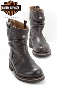 Resim Harley Davidson Dark Brown Hakiki Deri Kadın Bot & Bootie Hd0777063403 
