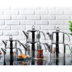 Resim Schafer Ada Metal Küçük Boy Çelik Çaydanlık Takımı Inox 