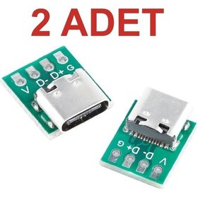 Resim 2 Adet Usb Type C 4 Pin Dıp Çevirici 2.54 Mm Type C Adaptör Pcb Rodevino 