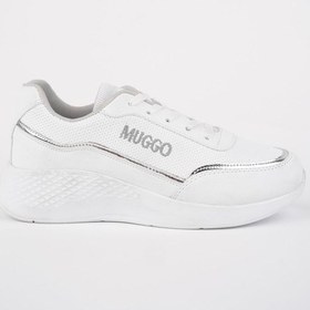 Resim Muggo Coco Garantili Kadın Ortopedik Günlük Bağcıklı Şık Rahat Sneaker Spor Ayakkabı Beyaz 