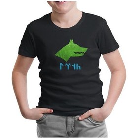Resim Göktürk Kurt 2 Siyah Çocuk Tshirt 