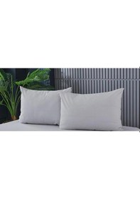 Resim 2 Adet Pamuklu 50x70 Cm Yastık Kılıfı Açık Gri 