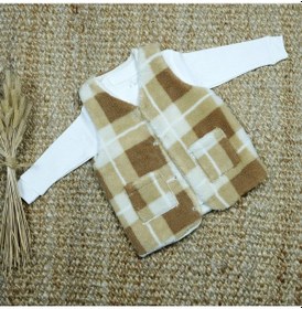 Resim Flexi Polar Ekose Bebek Yelek Kahverengi 
