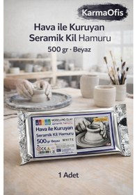 Resim Hava İle Kuruyan Seramik Kil Hamuru 500 Gr Beyaz 1 Adet Beyaz 