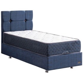 Resim Marta Tek Kişilik Baza Başlık Deluxe Yatak Seti - Lacivert 90 x 190 