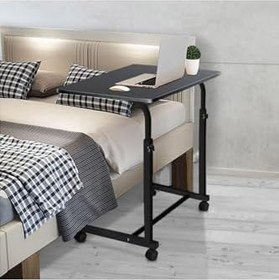 Resim Depolife Tekerlekli Laptop Bilgisayar Çalışma Masası Eğim Yükseklik Ayarlı Akrobat Koltuk Sehpası 