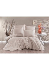 Resim Vionetta Ranforce % 100 Pamuk Açık Bej 2 Yastıklı Tek Kişilik Nevresim Takımı Açık Bej 