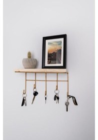 Resim Goldahşap Metal Anahtar Askısı Duvar Anahtarlık Raf Anahtar Asacağı Turkuaz 