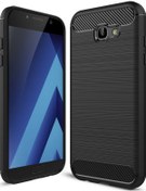 Resim Samsung A7 2017 Brushed Carbon Fiber Silikon Kılıf - Siyah AL3332 