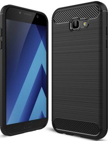 Resim Samsung A7 2017 Brushed Carbon Fiber Silikon Kılıf - Siyah AL3332 