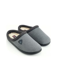 Resim Gezer Erkek Kışlık Peluşlu Rahat İç Taban Pu Alt Taban Ev Bahçe Gondol Terlik Gri 