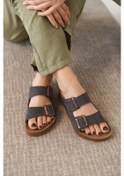 Resim Arizona Günlük Ortopedik Unisex Tokalı Terlik Kahverengi 