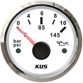 Resim KUS Yağ Göstergesi 10 Bar Beyaz 12/24V 52 MM 
