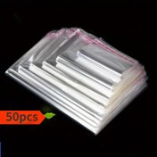 Resim 50 adet Kendinden Sızdırmaz Şeffaf Plastik Torba, Selofan, Kendinden Yapışkanlı Ambalaj, Takı, Şeker, Bisküvi, Hediye Paketleme Çantası, Mutfak Aksesuarları, Ambalaj Malzemeleri 